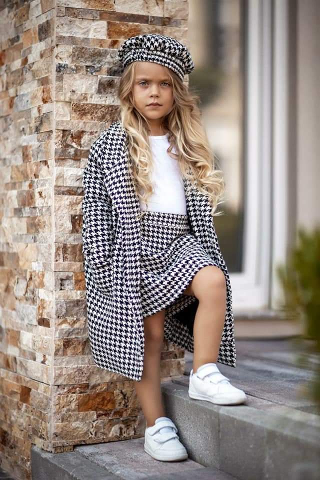 4-Piece Girls Set ALPİDS512 (hat -skirt -cotton top -jacket)