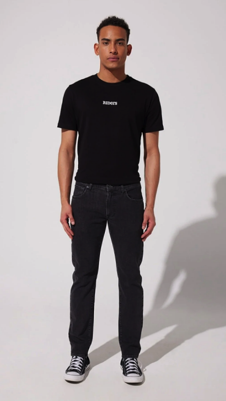 Riders by Lee Rider By Lee Dallas Straight Fit Straight Cut Normal Waist Black Elastic Jeans Jeans L002